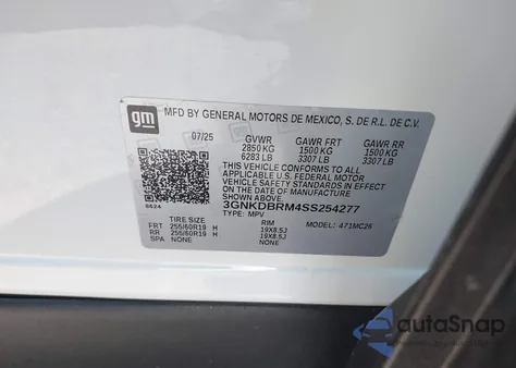 2025 Chevrolet Blazer Ev Lt Fwd z USA, uszkodzony, nr VIN 3GNKDBRM4SS254277